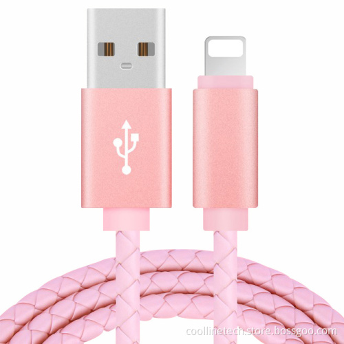 Leather Braided USB Cable, USB A to Lightning Cable / Type C Cable / Micro USB Cable, Fast Charging and Data Sync Type C Cable